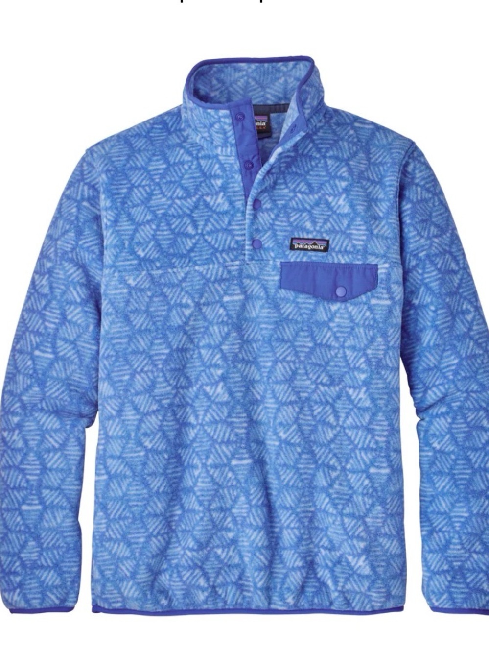 Patagonia Lightweight Synchilla Snap-T Fleece Pullover Batik Hex Blue Small